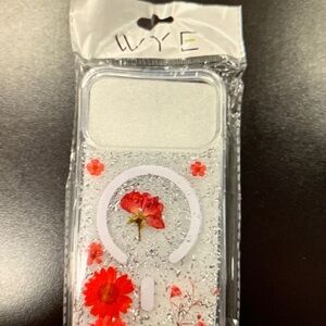 Floral Clear Phone Case - Red Flowers